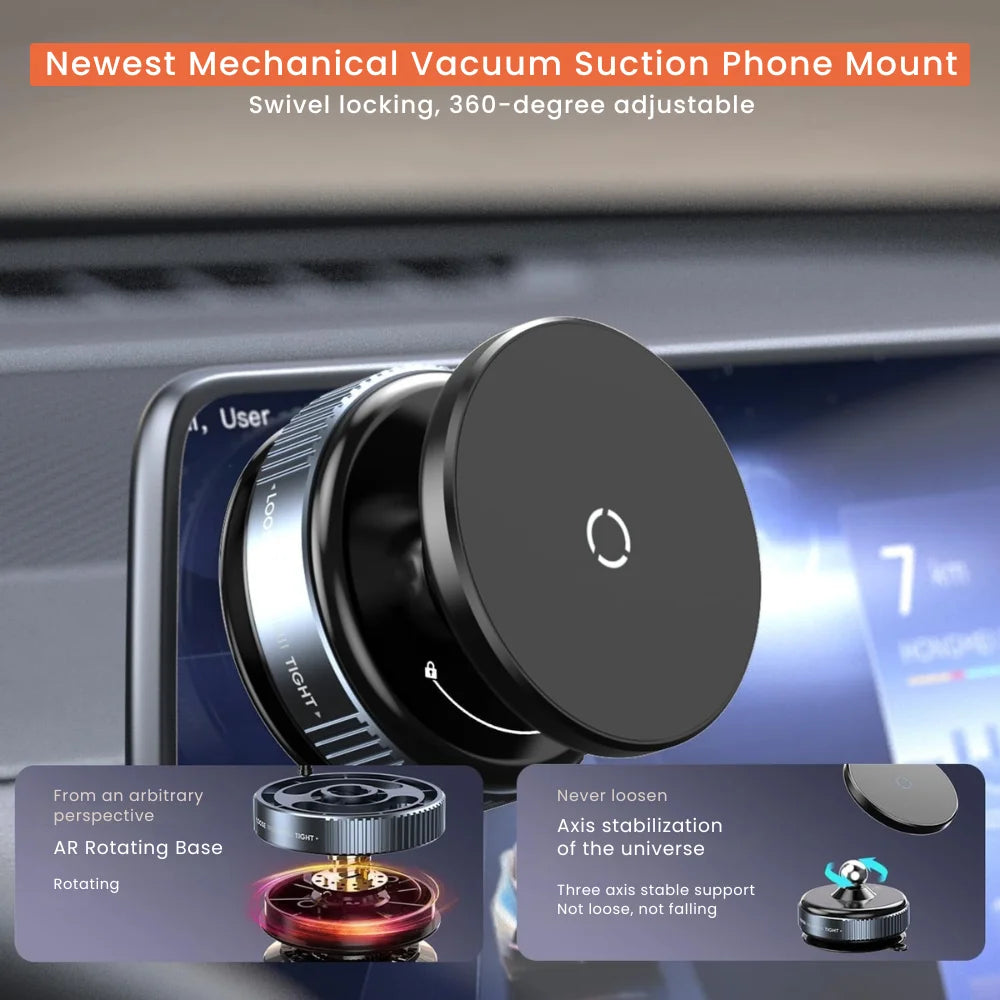 360° Rotatable Vacuum Suction Magnetic Phone Holder