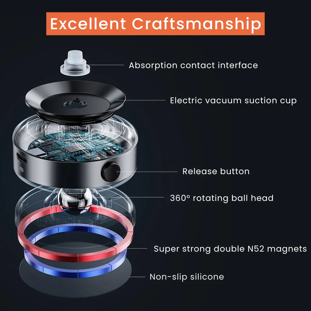 360° Rotatable Vacuum Suction Magnetic Phone Holder