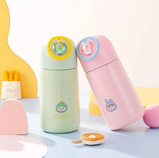Cute Animal Glass Insulated Vacuum Flask Bottle - 350ML