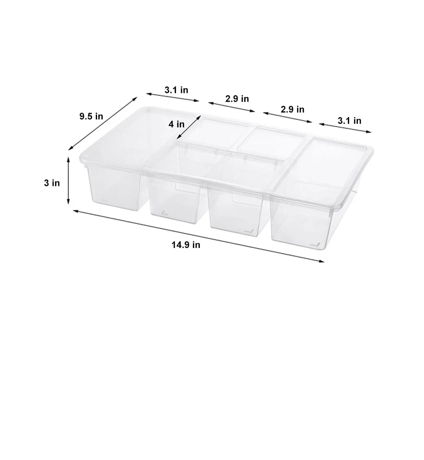 5 Compartment Multipurpose Fridge Storage Box