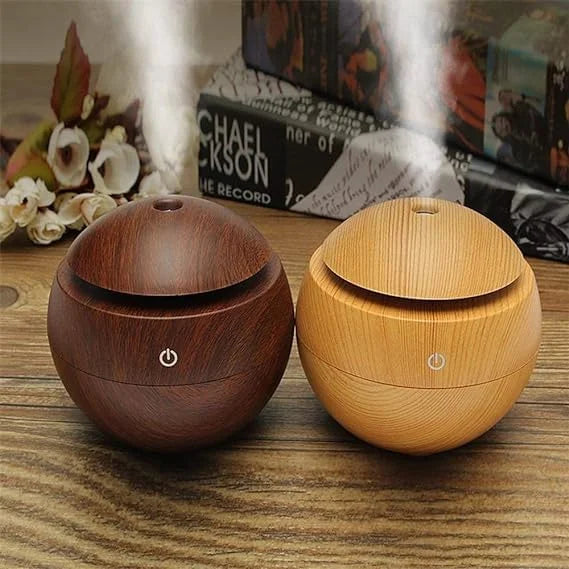 Wooden USB Mini Humidifier With 6 Color Changing Lights