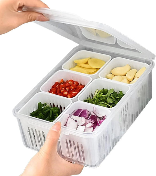 Refrigerator Storage Containers with Drain Basket