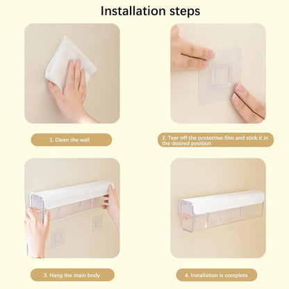 Wall Hanging Transparent Socks Organizer (Pack Of 3)