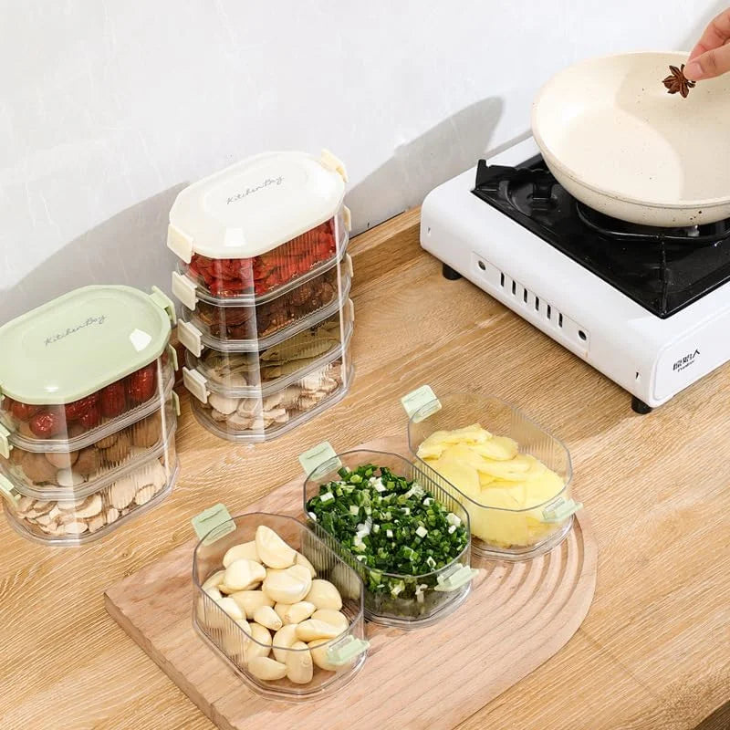 4 layer Airtight Containers Fridge & Kitchen Storage Box with Lids