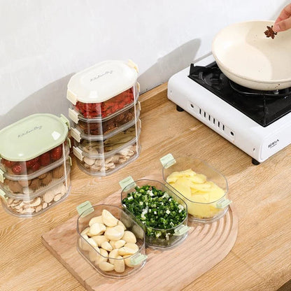 4 layer Airtight Containers Fridge & Kitchen Storage Box with Lids