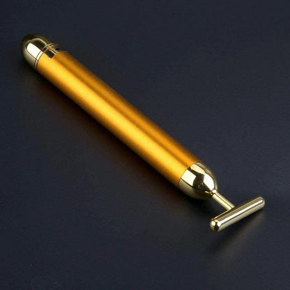 24K Gold T-Shaped Beauty Bar Electric Face Massager