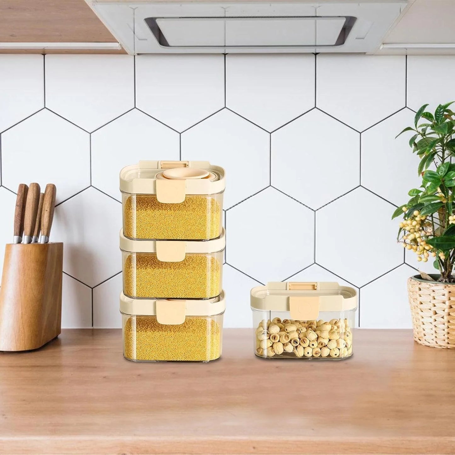 Airtight Food Storage Container with Silicone Telescopic Opening