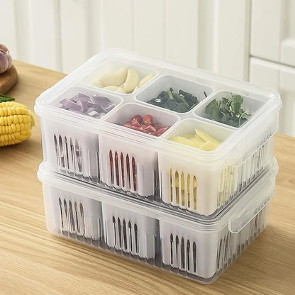 Refrigerator Storage Containers with Drain Basket