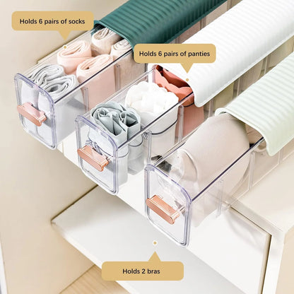 Wall Hanging Transparent Socks Organizer (Pack Of 3)
