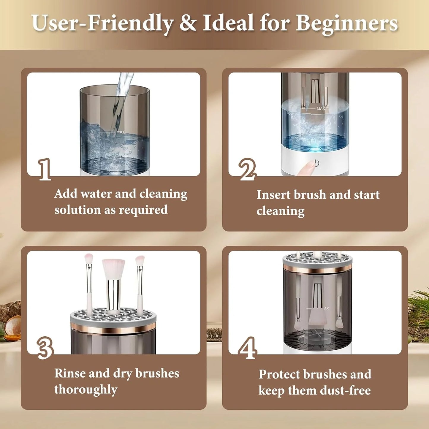 Electric Makeup Brush Cleaner With Dual Cleaning Modes