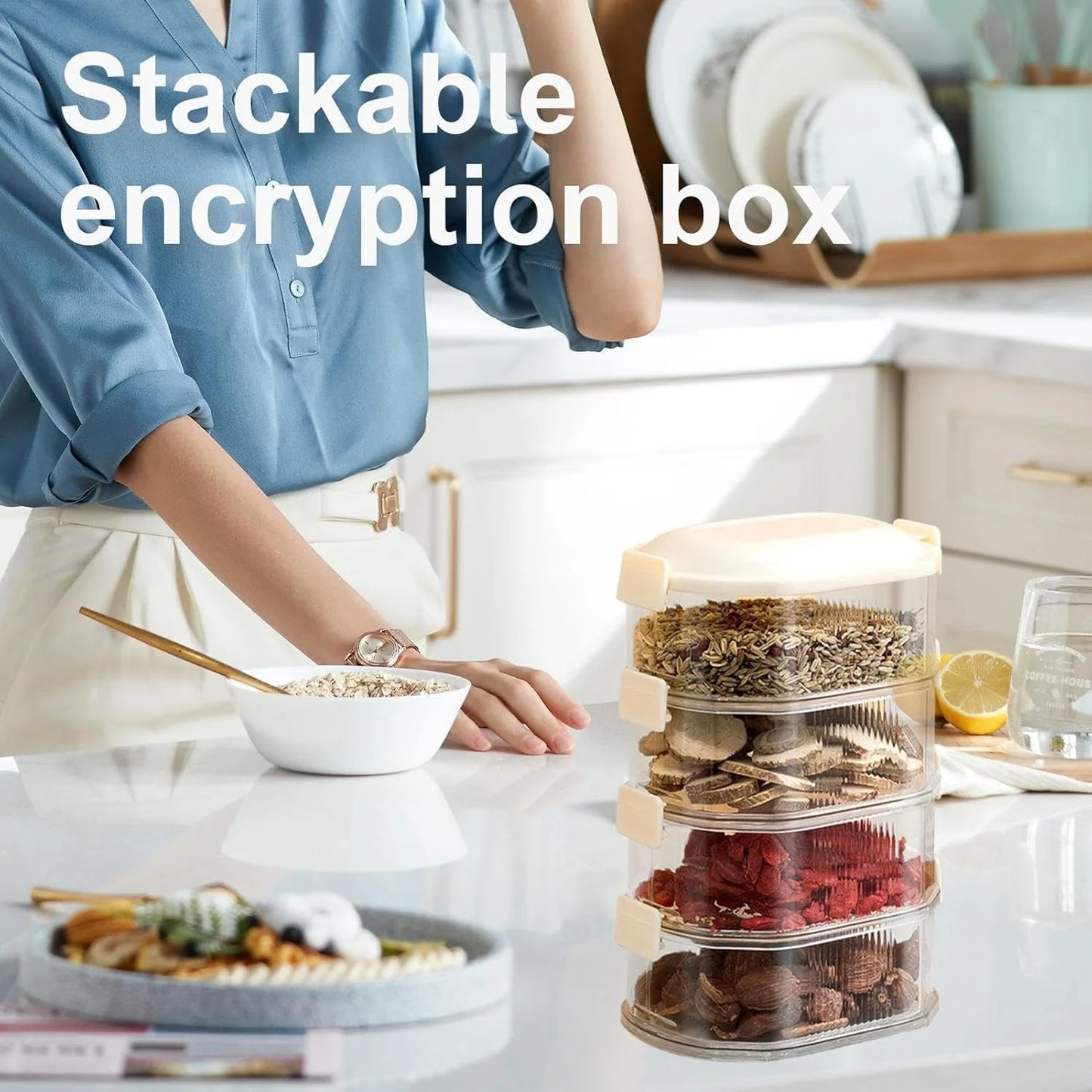 4 layer Airtight Containers Fridge & Kitchen Storage Box with Lids