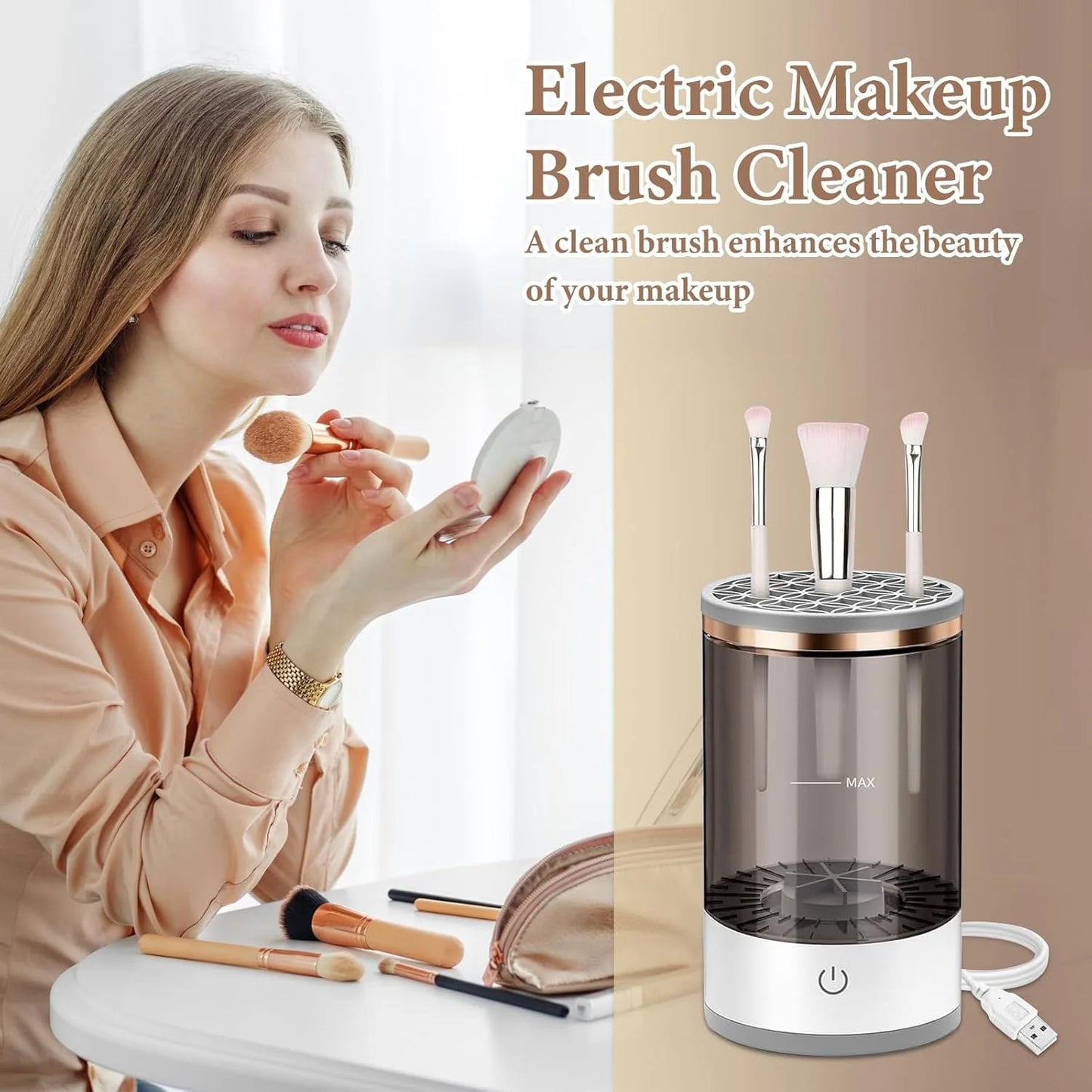Electric Makeup Brush Cleaner With Dual Cleaning Modes