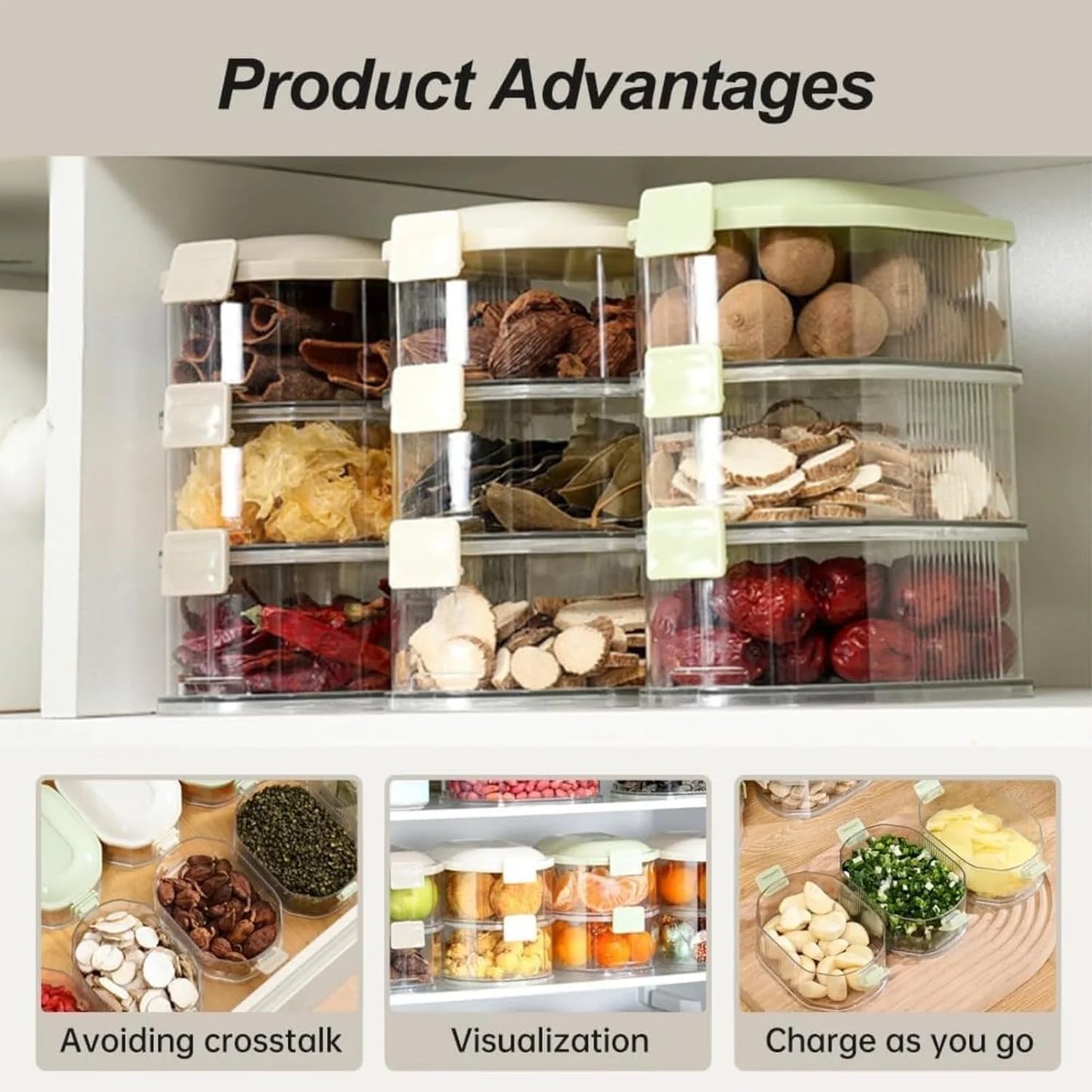4 layer Airtight Containers Fridge & Kitchen Storage Box with Lids