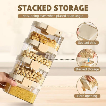 Airtight Food Storage Container with Silicone Telescopic Opening