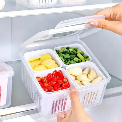 Refrigerator Storage Containers with Drain Basket