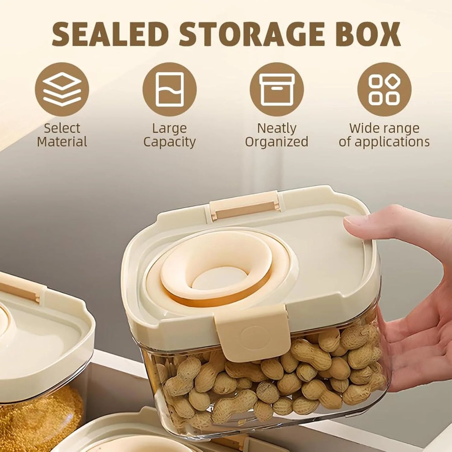 Airtight Food Storage Container with Silicone Telescopic Opening