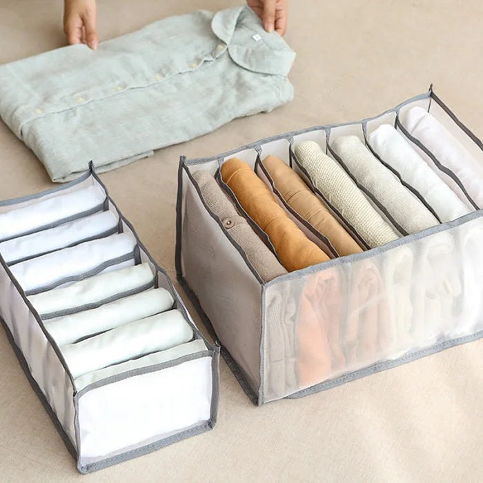 7 Compartment Transparent Clothes Organiser