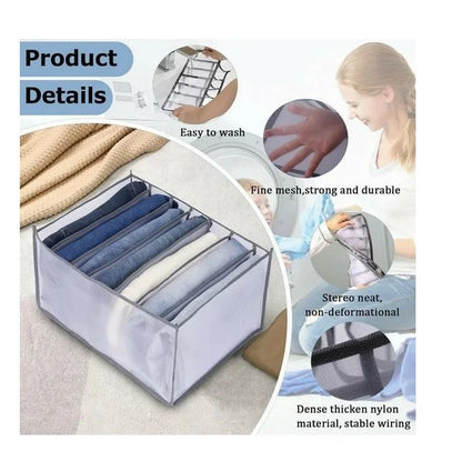 7 Compartment Transparent Clothes Organiser
