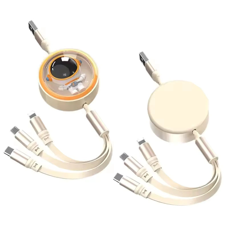 Astronaut 3-in-1 Retractable 100W Fast Charging Cable