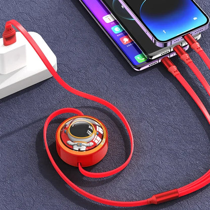 Astronaut 3-in-1 Retractable 100W Fast Charging Cable
